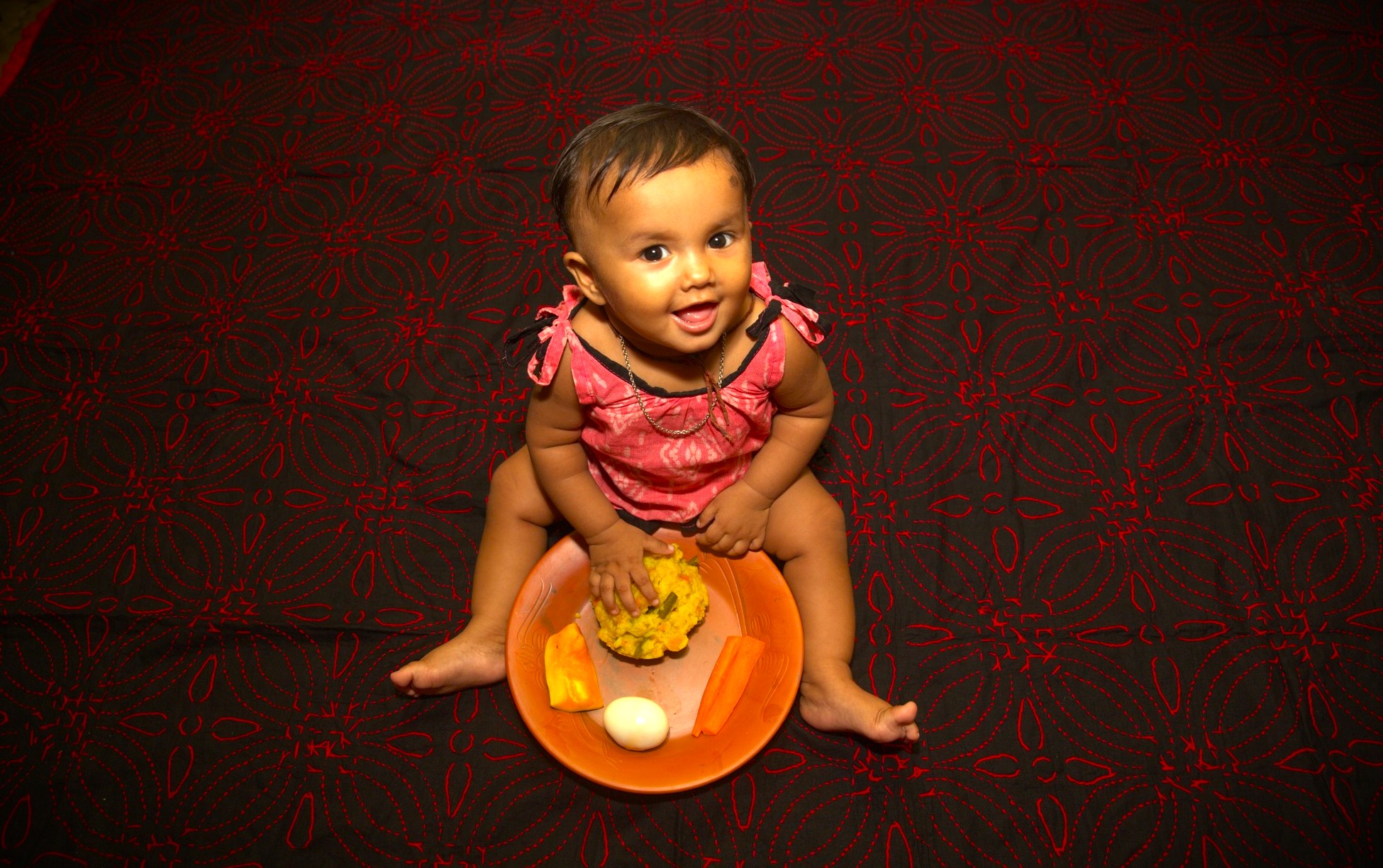 Diet 10-month-old baby Concept of a balanced diet.