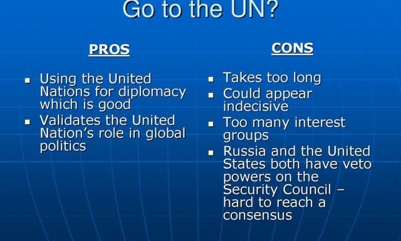 Pros And Cons of Us in United Nations