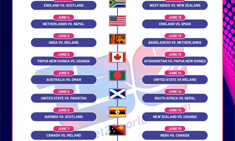 Cricket Match Schedule 2024