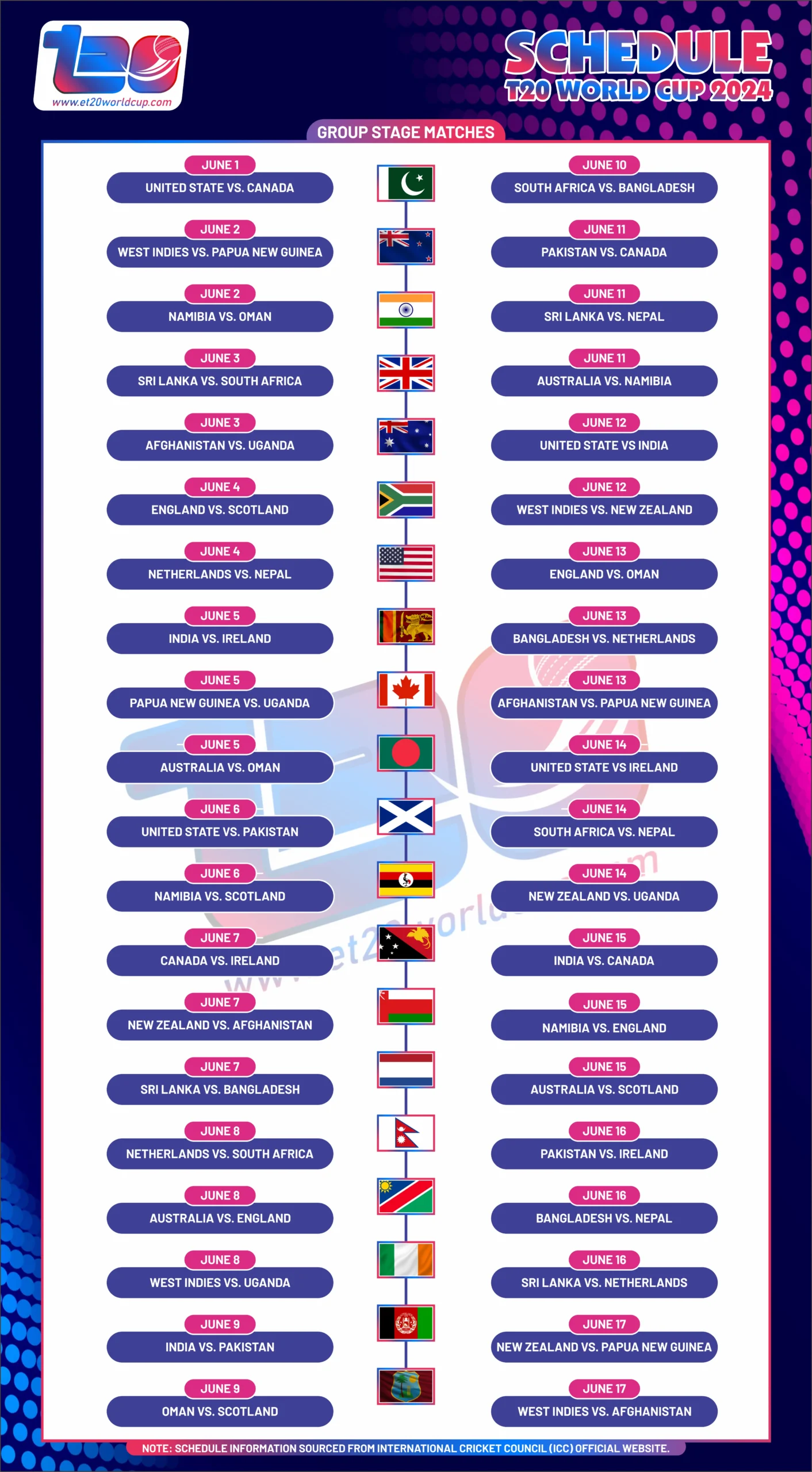 Cricket Match Schedule 2024